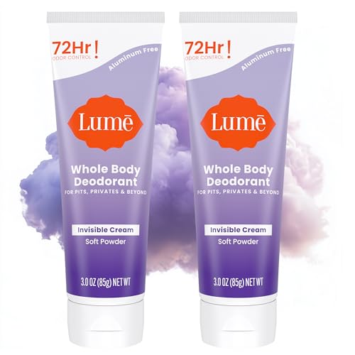 Lume Whole Body Deodorant - Invisible Cream Tube (2-pack)