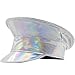 NUEAYMS PatentLeather Military Hat for Women Novelty Glitter Party Hat Sergeant Captain Cap for Stage Club Bachelorette Party