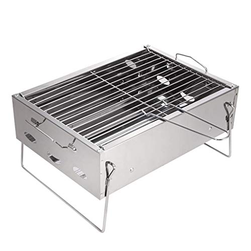 Barbecue Small stainless steel grill, portable grill, household grill, charcoal grill, suitable for outdoor cooking camp