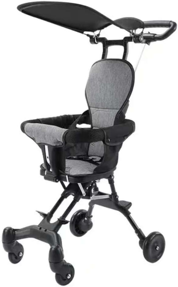 Stroller | Aluminum Frame with PP Construction, Quick-Fold Design, Multi-Directional Wheels in Gray/Black