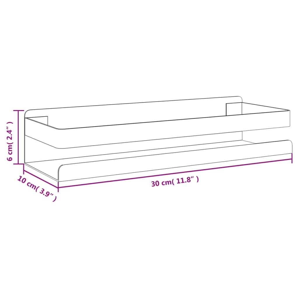 Półka prysznicowa 30 x 10 x 6 cm, ze szczotkowanej stali nierdzewnej 304, samoprzylepna lub montowana za pomocą śrub, caddy pod prysznic na szampon i mydło, wszechstronne zastosowanie w