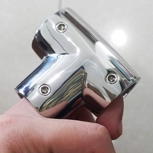 keehui 316 Stainless Steel Polished Marine Grade Handrail Fitting 90° Deck Hand Tee for 1 inch Tube/Pipe of Boat Marine Solid by keehui - Image 5
