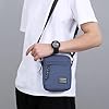 Sac Bandoulière Hommes (14 * 19 * 5cm), Sac Bandoulière Hommes avec 4 Pockets, Shoulder Bag Grande Capacité, Pour Usage Voyage Randonnée et Sports Gris, Bleu #2