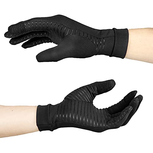 Arthritis Gloves,Full finger Copper Infused Compression Gloves for Carpal Tunnel Relief,Tendonitis,Rheumatoid,Hand Pain (Medium (1 Pair))