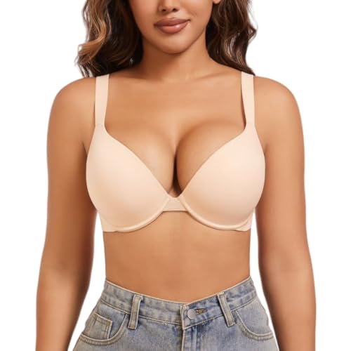 Women's Everyday Push Up Fat Smoothing T-Shirt Bras Lift Support Seamless Underwire Comfortable Everyday Bra