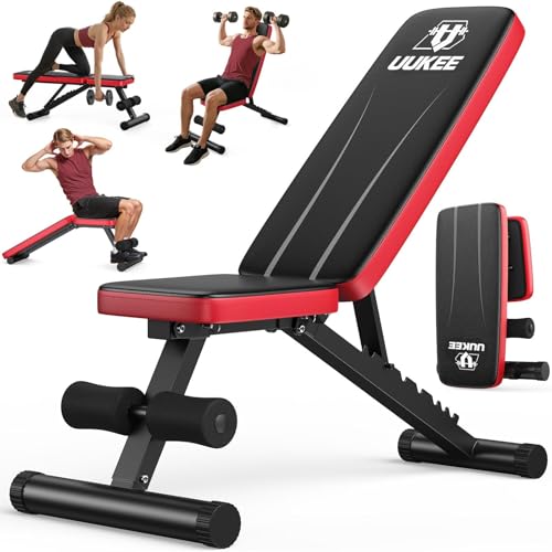 UUKEE Adjustable Weight Bench for Home Gym Bench Press Gym Bench for Strength Training 660LBS Foldable Adjustable Bench with 8-Level Backrest