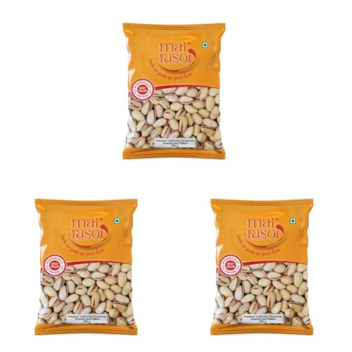 Image of MAI RASOI Premium Roasted and Salted Pistachios 200 gm (Pack of 3)
