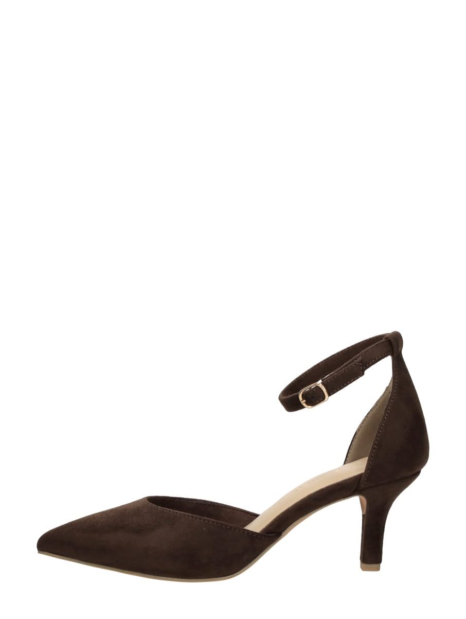 MARCO TOZZI Women Pumps Soft Feel Me Footbed Soft Lining Pointed, Brown (Choco), 8.5 UK