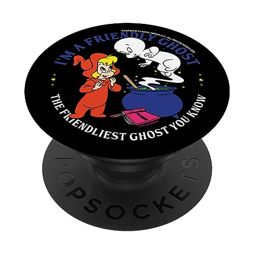 Casper the Friendly Ghost Halloween Friendliest PopSockets Swappable PopGrip, Black