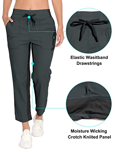 Little Donkey Andy Women's Lightweight Capri Pants Stretch Quick Dry Golf Pants Elastic Waist With Drawstring For Hiking Black Sand Xs #TOP2