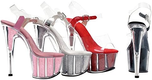 Ellie Shoes Women's 709-Glitter Platform Sandal - Dancer Stiletto, Multi-Color, 9 | Image 2