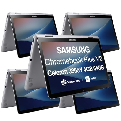Image of SAMSUNG 12.2 inch FHD 2-in-1 Touchscreen Chromebook Plus Laptop (Intel Celeron 3965Y 2-Core, 4GB RAM, 320GB Storage (64GB SSD+256GB Micro SD Card), Stylus Pen, Wireless Mouse, WiFi, Chrome OS) (5 Pack)