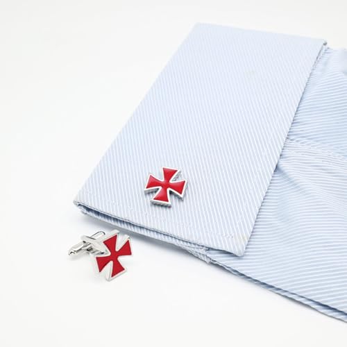 Knights Templar Cross Cuff Links for Men and Women Universal Cufflinks Jewelry for French Shirt Tuxedo In Gift Box Business Wedding Party Anniversary Present3