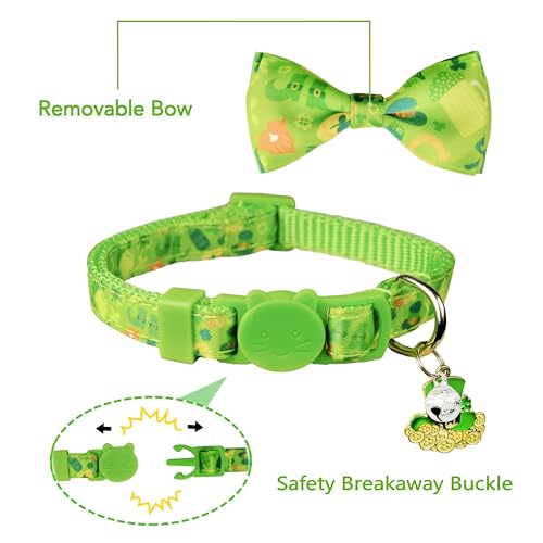 50% Off St. Patrick's Day Cat Bow Tie Collar 2-Pack