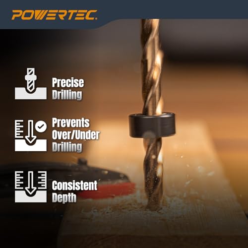 Image of POWERTEC 7-Piece Metric Drill Bit Stop Collar Set (71492V)