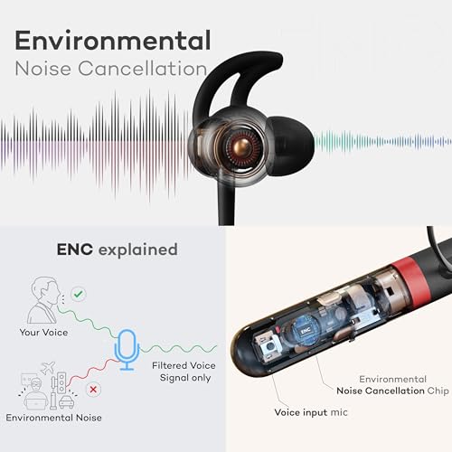 Image of GOBOULT FCharge Bluetooth Earphones 40H Playtime, Zen ENC Mic, Dual Connectivity, Type C Fast Charging,14.2mm Bass Driver, Made in India, IPX5, Silicon (Royal Blue)