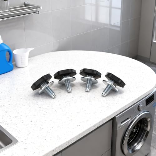 URPIZY 4 patas amortiguadoras de vibraciones para lavadora de tambor, rosca M10, estabilidad antideslizante, fácil montaje sin herramientas