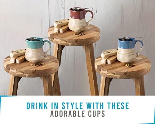 16 Oz Ceramic Rustic Mugs - Set Of 6 - Multicolor Farmhouse Mugs For Coffee, Tea & More - Dishwasher & Microwave Safe Novelty Mugs Made Of Chip-Free Ceramic - Farmhouse Kitchen Décor #TOP2