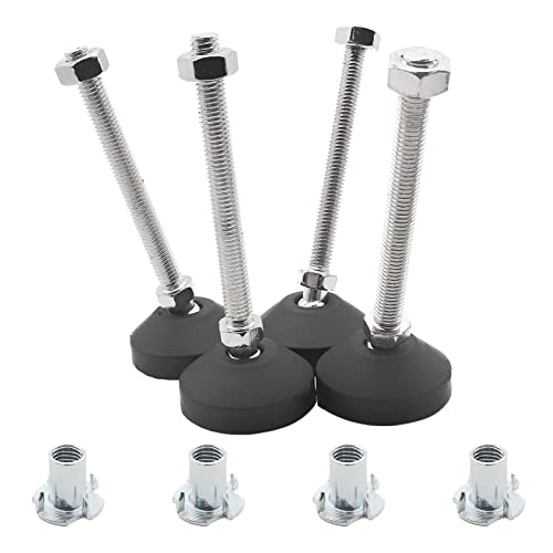 Luomorgo M8 Leveling Feet with T-Nut, D50 x M8 x H80, 4 Pcs