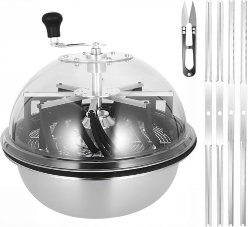Mi hogar 16 Zoll Blatt Bowl Trimmer Maschine Twisted Spin Cut für Pflanze Knospe und Blume mit verbesserten scharfen Zahnrädern Silber (2* gezackte Klinge & 2* gerade Klinge)