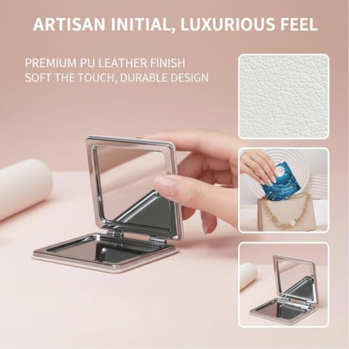 Espejo de Maquillaje Portátil Plegable Doble Cara Cuadrado miniatura 3