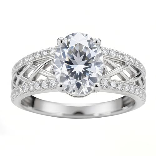 Custom 10k/14k/18k Gold Moissanite Engagement Ring for Women 925 Sterling Silver Gold Moissanite Wedding Ring D Color VVS1 Clarity Anniversary Mothers Day Jewelry Gift Sizes 4-163