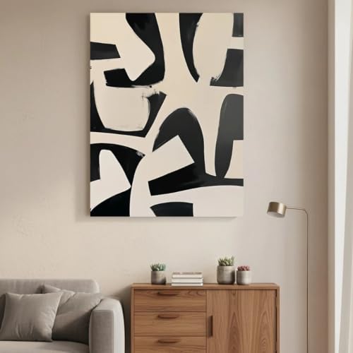 Láminas abstractas en blanco y negro estilo art déco moderno de 40x60cm 4