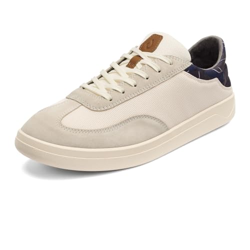 OluKai Punini Men's Everyday Sneaker, Classic Lace-Up Design & Countoured Footbed, Comfort Fit & Wet Grip Rubber Soles, Durable & Supportive, Off White/Aloha, 10 - image 1