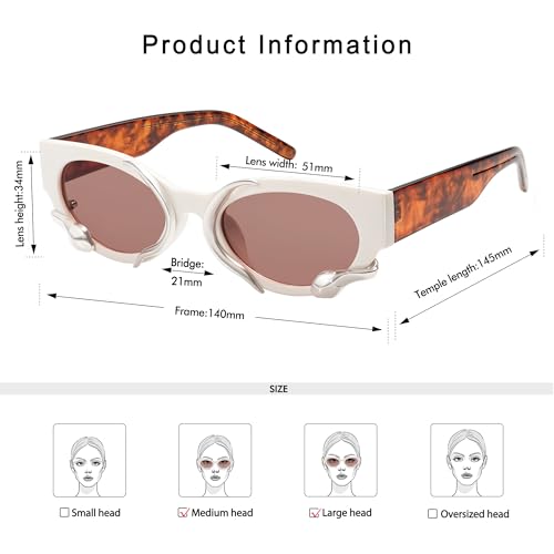 Trendy Sunglasses for Women Men Vintage Narrow Cateye Metal Snake Sunnie Y2k Accessories AP3621