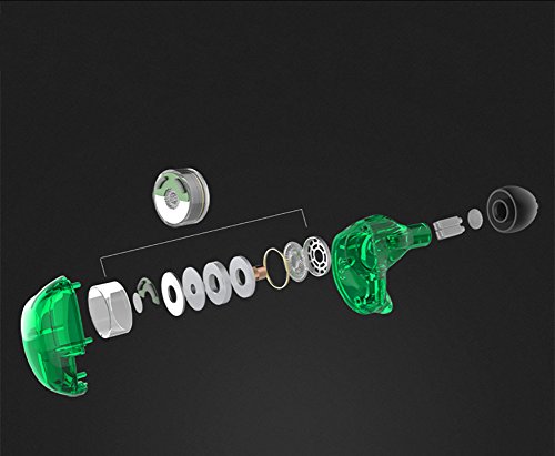 Triple Driver In-Ear Headphones, Kz Zsr High Fidelity Dynamic Hybrid Earbuds(Earphones) (Green With Mic) #TOP4