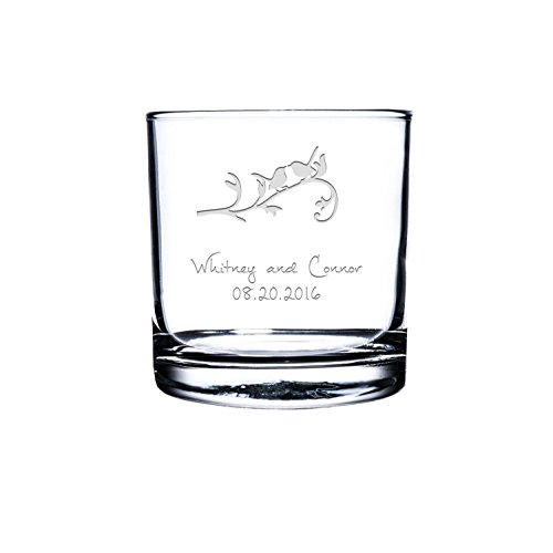 Etched Scotch Glass,Personalized Rocks Glass, Custom Whiskey Glass, Engraved Bourbon Glass, His and her engraved scotch Glasses, Customized Snifter Glass