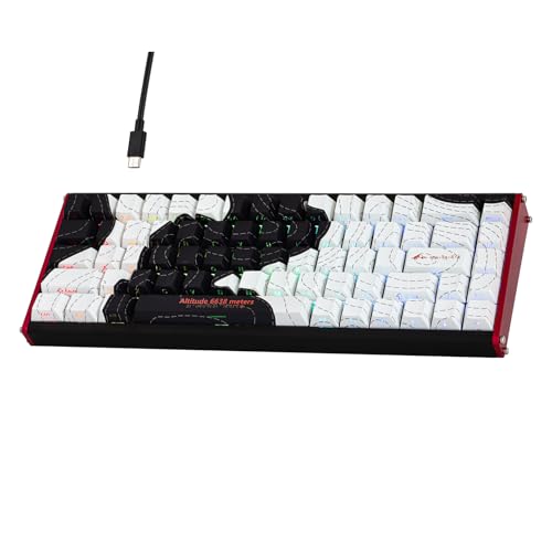 AJAZZ ALUX68 HE - Tastiera Rapid Trigger Gaming alluminio con interruttore magnetico effetto hall cablato con velocità di polling 8K latenza 0.125 ms RGB topografico nero MAX