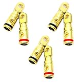 3 Pairs RT-8546 - Performance Teknique Gold Finish Metal 4 Gauge Wire Battery Ring Terminals