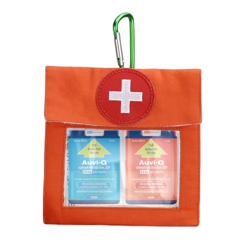 Estojo de transporte médico EpiPen com clipe para AuviQ EpiPen, comporta 2 injetores de alergia quadrados