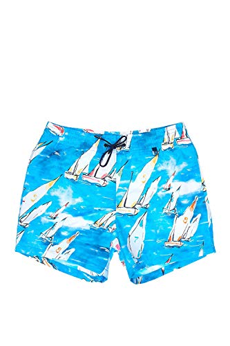 Preisvergleich Produktbild HOM Herren Unterhose Mikrofaser Slip Gemustert Blau L
