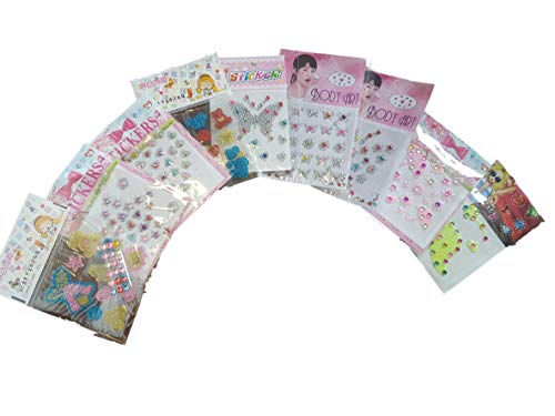 5 Hojas pequeñas 3D gel pedreria arte cuerpo pegatinas vajazzle brillantes gemas tambien para arte uñas, arte cuerpo, teléfonos móviles por Fat-catz-copy-catz