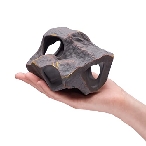 Image of Plecoceramics Aquarium Ceramic Decorations Cave Betta Stone Decor - Aquarium Fish Tank Hideway Decor for breeding Cichlids Plecos Betta Toys Hideout (Boulder)