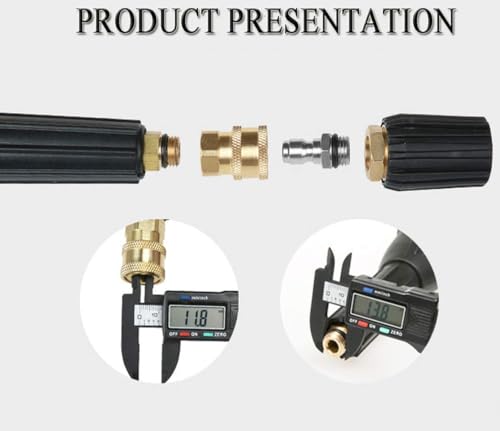 Image of Aimex 1 /4 Quick Connector QC Male Plug for Pressure Washer Fittings Male Threaded