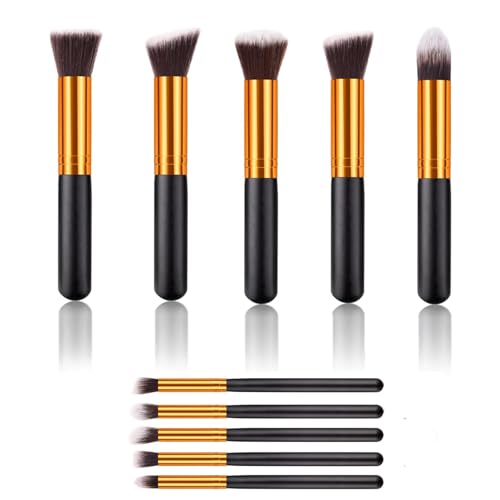 Generic Brochas De Maquillaje Profesional [10 Piezas], Para Fusión De Base De Maquillaje Líquido, Polvo Y Crema