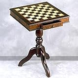 square tapered wood table legs A stunning square inlaid wooden chess board table with drawer