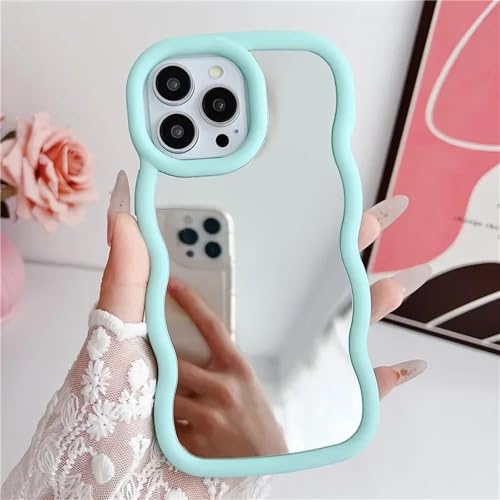 Coque silicone iPhone 15 Pro Max bleu miroir au quotidien
