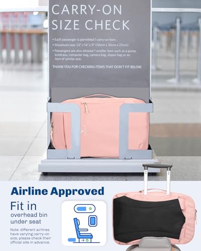 Image of Hynes Eagle Travel Backpack TSA Personal Item Bag Flight Approved Pink