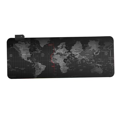 Tapis de souris gaming LED carte du monde pour éviter les glissements de souris