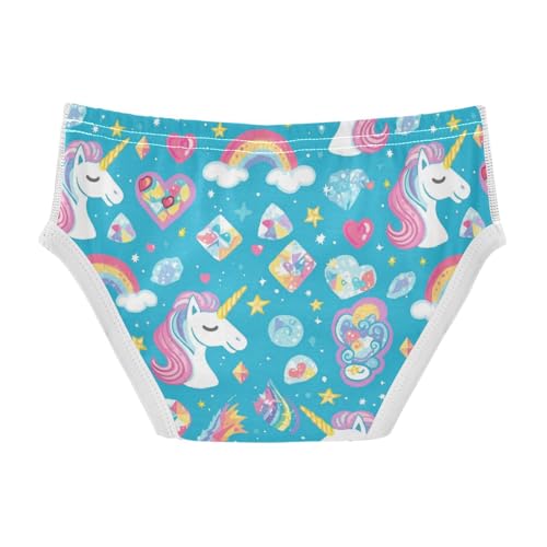 Wusikd Unicorns Head Hearts Boys' Underwear Cotton Diamonds Rainbows Boys Briefs Soft Toddler Underwear 2T2