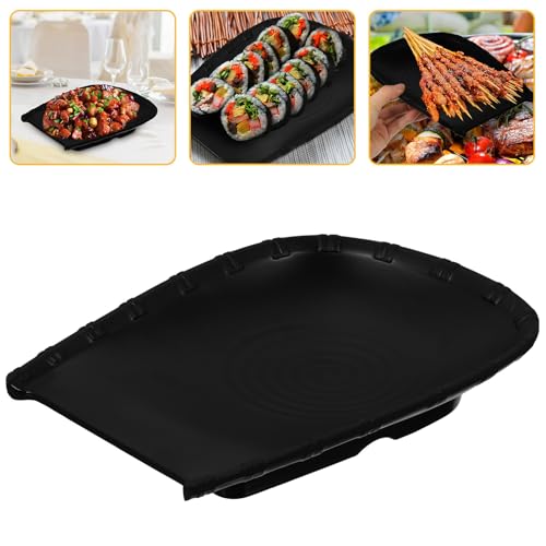 Plato para sushi estilo japonés negro mate de 9 pulgadas miniatura 7
