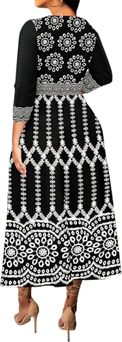 Image of VisiChenup African Print Dress for Women Casual Midi Dress