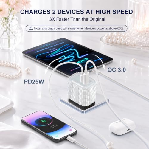 Image of Aolcev for iPhone Charger Fast Charging Pearl 2 in 1 USB C Charger Block