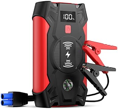 Jump Starter Battery Pack, 2000A Peak 25000mAh Portable Car Jump Starter Box, 12V Portable Power Bank with Wireless Charger, Car Battery Booster Pack for up to 8.0L Gas and 6.5L Diesel Engines.