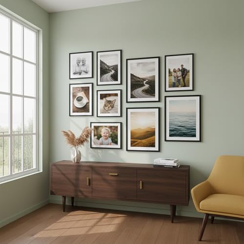 Image of kotart Photo Frame For Wall decoration | Wooden Frames For living room Office | Aesthetic Frames For Wall Decor Gifts | Photo frame for Home Decor Bedroom | Set of 9