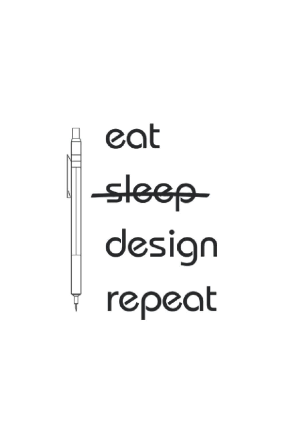 Eat Sleep Design Repeat: Design Sketchbook, 120 pages with Grid Graph Paper, Great for Architects, Designers, Artists and Engineers, White Cover